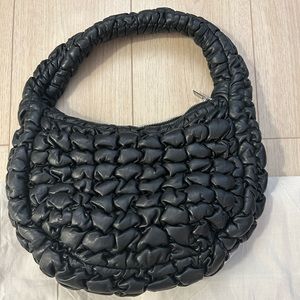 COS Quilted Mini Bag in Black Leather